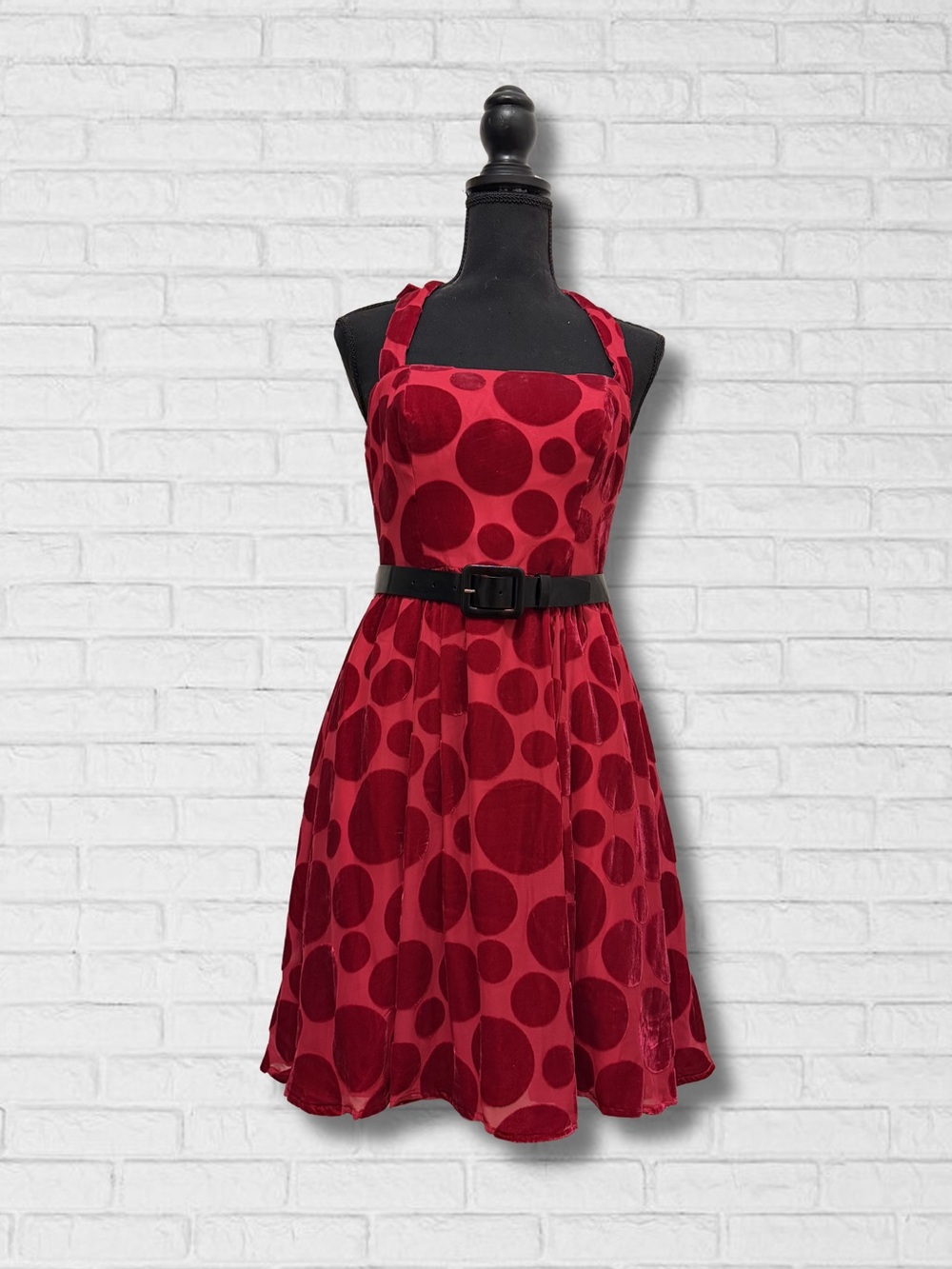 Vintage Patrica field pink/red mini halter fit and flare dress NWT size 4